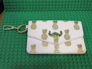 Disney Loungefly Lilo & Stitch Card Wallet Gold Pineapples - Picture 1 of 3