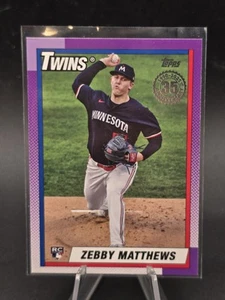 2025 Topps Chrome Black - Rookie Design Variations Zebby Matthews #119 Purple... - Picture 1 of 2