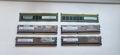 4x hynix ram 8GB  2Rx4 PC3-10600R-09-10-E1-P1 RAM Memory DIMM  2x hp ram 2gb 2rx - Image 1 of 4