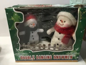 Rare Double Dancing Christmas Snowmen Singing "Frosty The Snowman" NOB - Picture 1 of 10