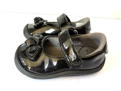 Stride Rite "Jane" niña talla 3 zapatos negros brillantes mary jane adorables Foto 1 de 4