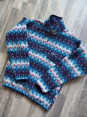 Pullover Patagonia Synchilla Para Hombre Talla Pequeña Azul Snap-T Polar Azteca Tribal Foto 1 de 4
