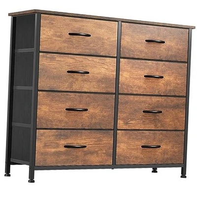  Cómoda de tela con 8 cajones, torre de almacenamiento de muebles marrón terroso 8 cajones Foto 1 de 4