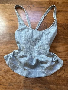 Rare Vintage Early 2000s Hollister Medium Jean Polkadot Bow Babydoll Tank Top - Picture 1 of 6