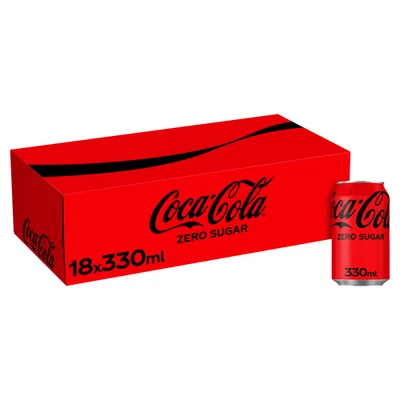Coca-Cola Zero Sugar 18 x 330ml Cans | No Sugar | Same Great Coke Taste | - Image 1 of 2