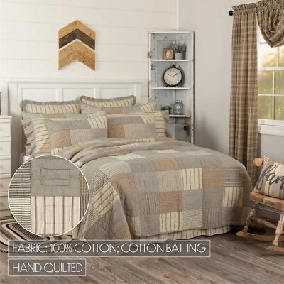 Sawyer Mill Charcoal Twin Quilt Country Patchwork Farmhouse 68Wx86L - Image 1 of 4