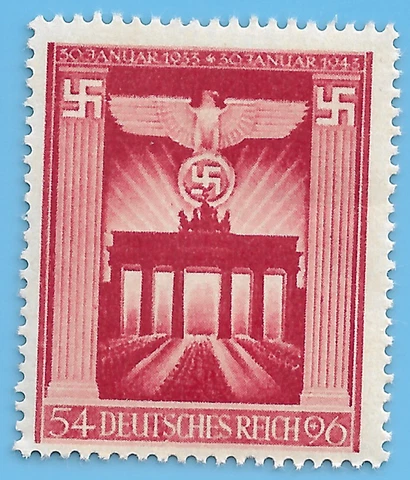 Germany WW2 1943 Swastika Brandenburg Gate 54+96 stamp MNH WW2 ERA Mi# 829 Cover