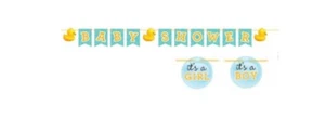 Bubble Bath Rubber Ducky Duck Animal Baby Shower Party Decoration Ribbon Banner - Picture 1 of 3