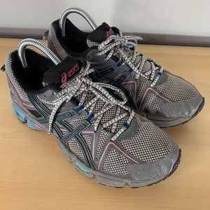 Women's ASICS GEL-Kahana 8 Dark Steel/Pink Glow/Mint Trail Running Shoes Size 10