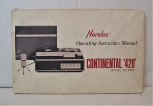 NORELCO CONTINENTAL 420 REEL TO REEL VINTAGE TONBANDGERÄT HANDBUCH  - Bild 1 von 3