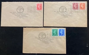 GB 1952 GVI Colour Change Definitives FDCs x 3 (SS451) - Picture 1 of 2