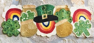 Nicole Miller Beaded Shamrock Rainbow Leprechaun Centerpiece Gold St Patrick Day - Picture 1 of 10