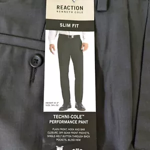 Kenneth Cole Herren grau Techni-Cole Slim Fit Anzughose Anzug Größe 32 x 34 - Bild 1 von 15