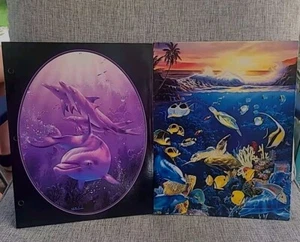 Vintage 90's Christian Riese Lassen Art Pocket Folders 2 Designs Dolphins Whales - Picture 1 of 6