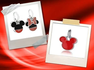 Charm Mickey Minnie Enamel Dangle Bracelet Necklace Zipper Keychain - Picture 1 of 13