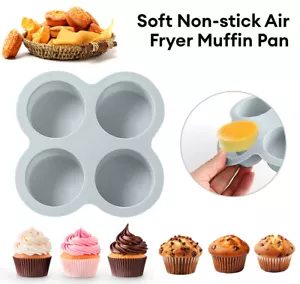 Silikon Luftfritteuse Eierpfanne Wiederverwendbar Antihaftbeschichtet 4 Hohlraum Muffinpfannen zum Backen - Bild 1 von 18