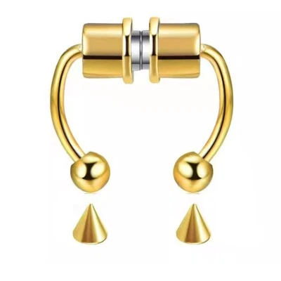 Anillos clicker de nariz magnéticos para tabique nariz falsa de acero inoxidable no perforantes 316L Foto 1 de 4