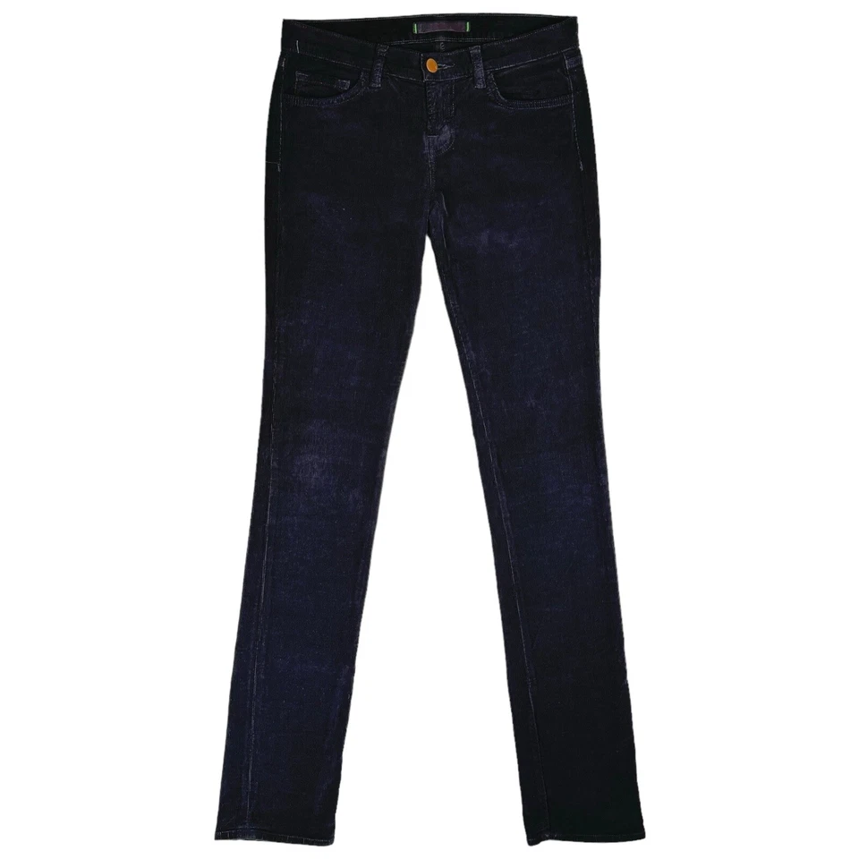 Pantalones de mezclilla de pana marca J pierna lápiz talla 26 negros tiro bajo ajustados rectos elásticos Foto 1 de 4