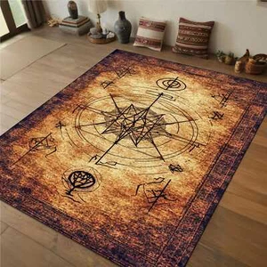 Ancient Mystic Rug, Occult Floor Rug for Dark Academia, Gothic Aesthetic, Witchy - Picture 1 of 7