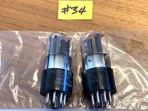 Nos Sylvania Pair 6SL7GT military issue Long Black Plate Tube - Picture 1 of 5