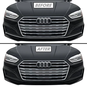 Chrome Delete Blackout Vinyl for 2018-23 Audi A5 Coupe Front Bumper Lip Trim - Picture 1 of 6