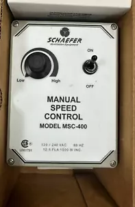Schaefer Comando manuale della ventola a velocità variabile, 115/230 volt. modello MSC-400 - Foto 1 di 1