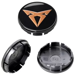 4 CUPRA Original Nabenkappen 56 mm Felgendeckel Nabendeckel Kupfer Schwarz Seat - Bild 1 von 1