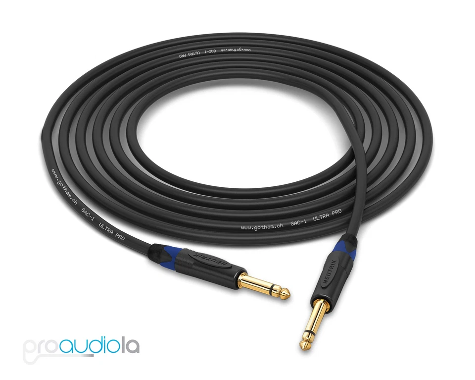 Gotham GAC-1 Ultra Pro Instrument Cable Neutrik Gold 1/4 TS" | Blue Boots 25 Ft. - Image 1 of 1