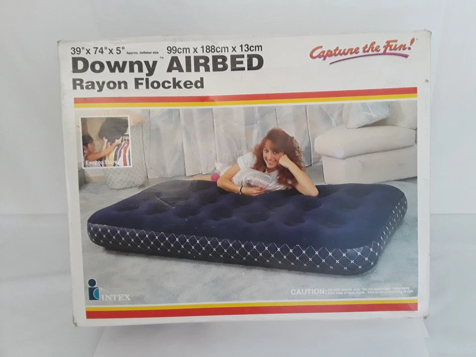 CAMA DE AIRE ABAJO RAYÓN FLOCADO 39""X 74"" X 5"" NUEVO Foto 1 de 2