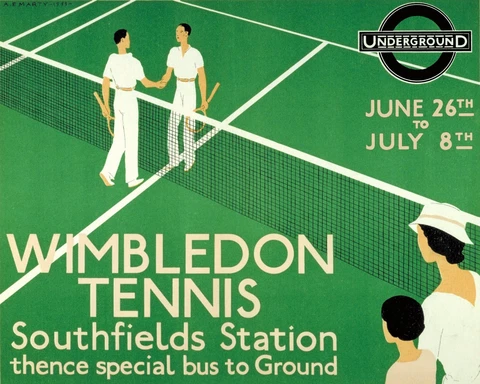 1933 Wimbledon Tennis Art Poster - 8x10 Color Photo Cover