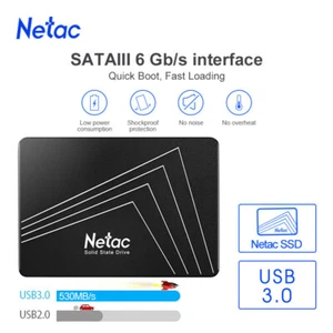 Netac 120GB SSD 2.5'' SATA III 6 Gb/s Internal Solid State Drive 500MB/s PC/MAC - Picture 1 of 11