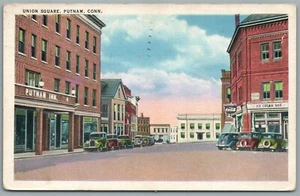 PUTNAM CT UNION QUADRATISCH ANTIKE POSTKARTE - Bild 1 von 2
