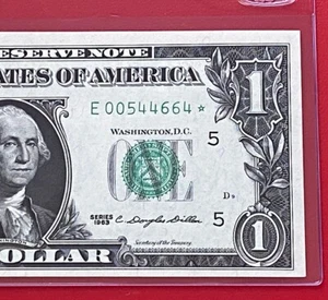 1963 STAR  NOTE $1 DOLLAR BILL ( RICHMOND E ) UNCIRCULATED - Picture 1 of 3