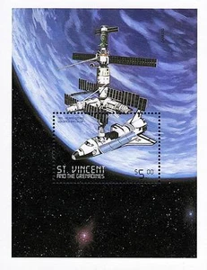 ST.VINCENT 1999 SPACE STATION / SHUTTLE S/S SC#2703 MNH CV$3.75 ASTRONOMY - Picture 1 of 1