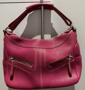 TOD'S WOMEN PEBBLED LEATHER GOMMINO SHOULDER HANDBAG-FUSCHIA PINK-MINT CONDITION - Picture 1 of 12