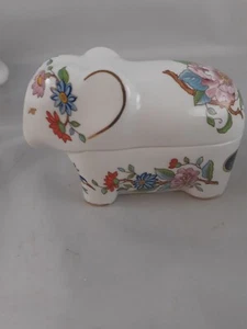 Aynsley Pembroke Elephant Trinket Box Bone China Small 1st Quality Animals - Picture 1 of 9