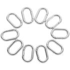 Backpack Purse Keychain Clasps (10pcs) Heavy Duty Metal Oval Spring Buckle