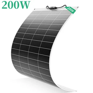 200W Mono Flexible Solar Panel 12V Power Charge Camping Home RV Battery Higher - Picture 1 of 9