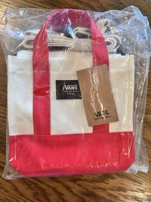 NUEVO CON ETIQUETAS VANS Lil Pergs Mini Bolso Bandolera Cartera, 100% Lona Algodón, Rojo/Blanco Foto 1 de 4