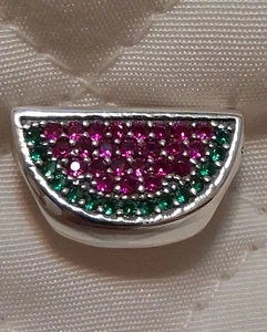 Pandora Pave' Watermelon, 791901CZR, Vibrant Red and Green CZ, S925 ALE Marked - Bild 1 von 8