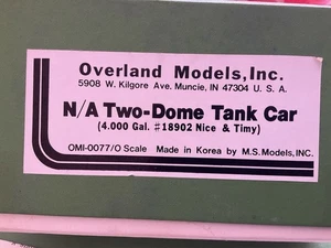 Overland Models O Scale Two Dome Tank Car - Picture 1 of 10