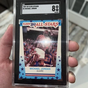 1989-90 Fleer Sticker #3 Michael Jordan SGC 8 - Bild 1 von 7
