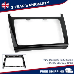 Piano Black MIB Radio Frame Cover Decorative Panel For 2014-2016 VW MQB POLO 6C - Picture 1 of 9