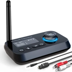 Bluetooth Transmitter Receiver 3-in-1 Bluetooth 5.0 Audio Adapter for 2 Headp... - Afbeelding 1 van 6