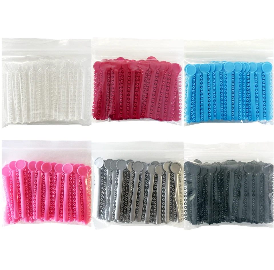 1040Pcs Dental Ligature Rubber Ties Orthodontic Elastic Bands Braces 6 Color - Image 1 of 1