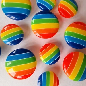 Rainbow Shank Buttons - 2 Sizes - 15mm, 20mm, Stripes, Kids, Child, Colourful - Picture 1 of 3
