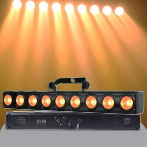 Amber COB LED Stage Light Bar 9x12W Gold Beam Wash Effect Strobe with Remote/DMX - Picture 1 of 8