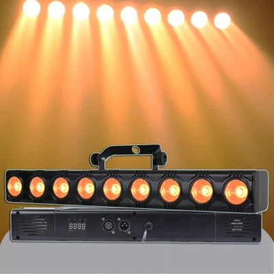 Amber COB LED Stage Light Bar 9x12W Gold Beam Wash Effect Strobe with Remote/DMX - Image 1 of 4