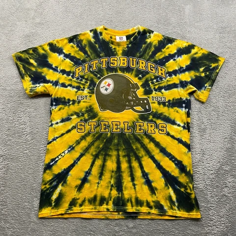 Pittsburgh Steelers Shirt Men’s Large Yellow Tie Dye  Football NFL Vintage 90s Cover