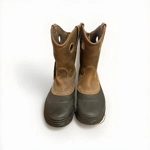 GEORGIA MUD DOG Work Boots Waterproof Size 5M Farm Ranch Pull On Mid Calf “Kids” - Picture 1 of 7